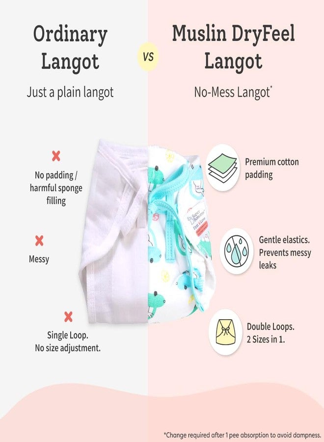 SuperBottoms DryFeel Baby Langot 0-6 months l Organic Cotton Modern Baby Nappy l Mess-free Langot with Gentle Elastics l Super DryFeel Top Layer l Diaper-free Time Essential | 3 Pack - Image 4