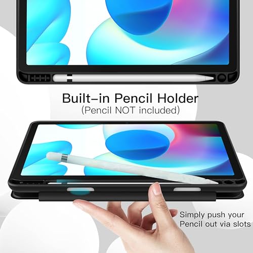 TGK Trifold Flip Case Cover for realme Pad 10.4 inch Black Smart Flexible with Pencil Holder - Image 5
