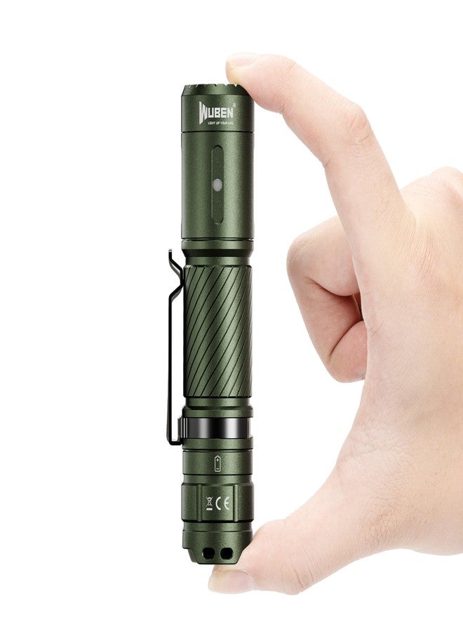 WUBEN C3 Flashlight 1200 High Lumens Rechargeable Flashlights 6 Modes Super Bright IP68 LED Tactical Flashlight for Camping, Home, Emergenc, Inspection, Repair, Tool Gifts for Men(Army Green) - Image 1