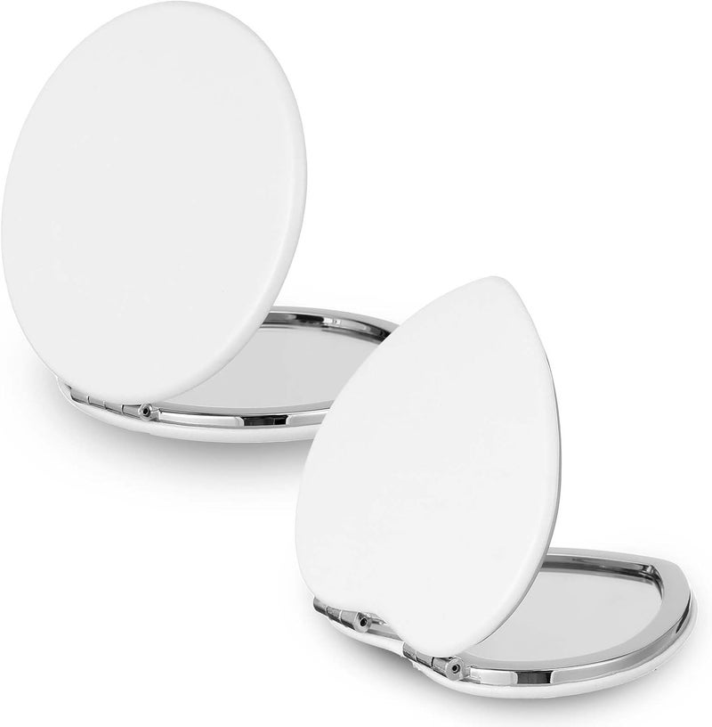 Pocket Mirrors for Women2pack 1x 2x Small Hand Mirror Compact Double Sided Makeup Mirror Fits into Handbag Purse Pu Leather Double Sided Trave Women Small Purse White 29inch