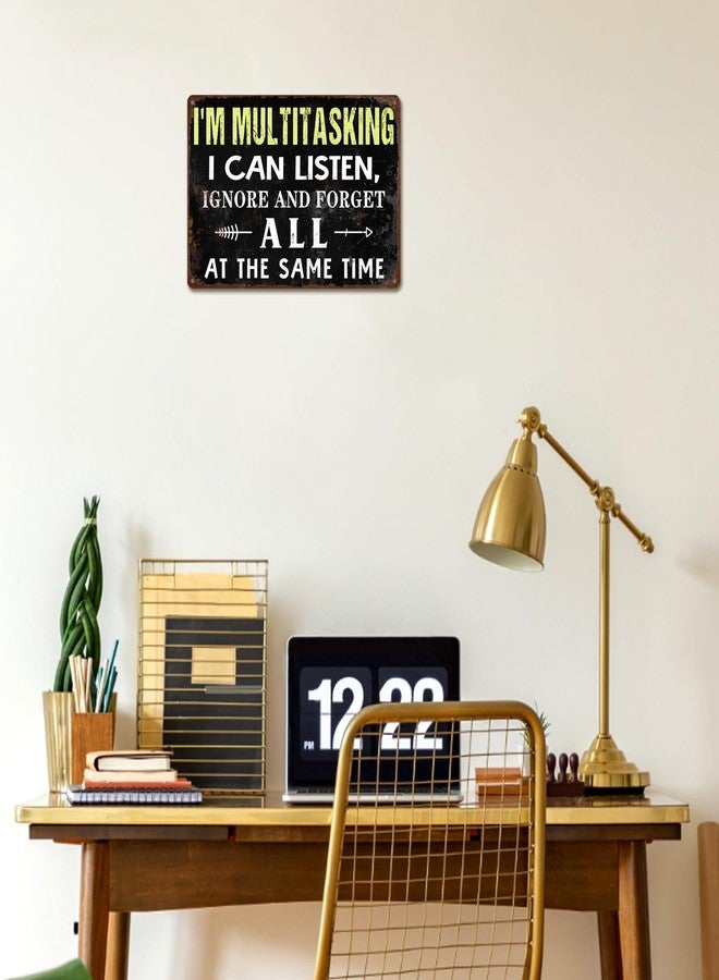 Bestylez Vintage Sign "I'm Multitasking" Funny Metal Tin Sign - Cool Wall Art for Man Cave, Home Bar, Garage or Office Decor (289) - Image 2
