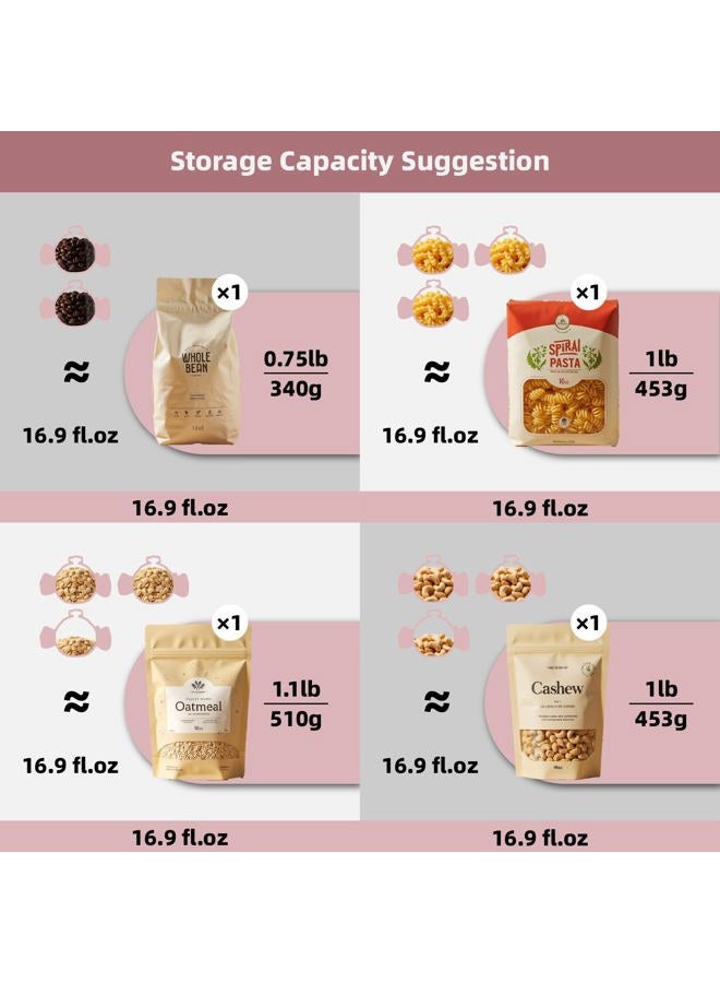 DIF DECO Cute Storage Jars with Lid, Unique Candy Shape Ceramic Food Container, Cookie Canister for Snacks, Coffee Bean, Sugar, Tea, Spices, Beans, Cereal, Nuts - 500 ml / 16.9 oz (Pink Stripes) - Image 4