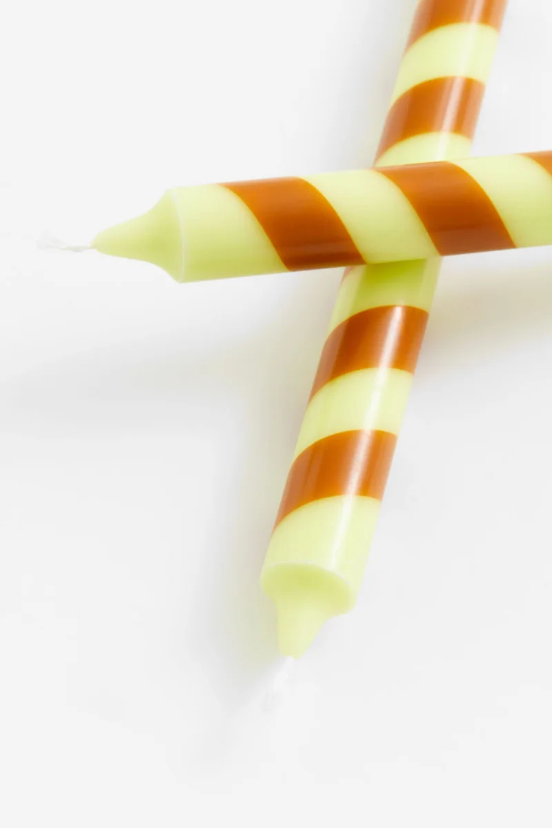 H&M 2-Pack Candy Cane Candles