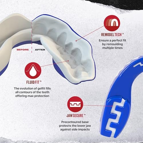 SAFEJAWZ Mouthguard Slim Fit, Adults and Junior Mouth Guard with Case for Boxing, Basketball, Lacrosse, Football, MMA, Martial Arts, Hockey and All Contact Sports (Adults 12+ Years, Shark) - Image 3