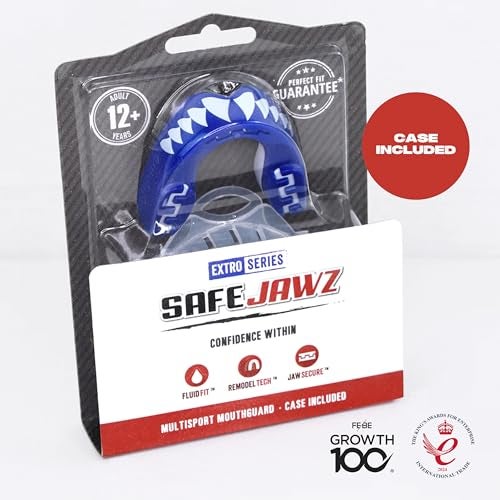 SAFEJAWZ Mouthguard Slim Fit, Adults and Junior Mouth Guard with Case for Boxing, Basketball, Lacrosse, Football, MMA, Martial Arts, Hockey and All Contact Sports (Adults 12+ Years, Shark) - Image 5