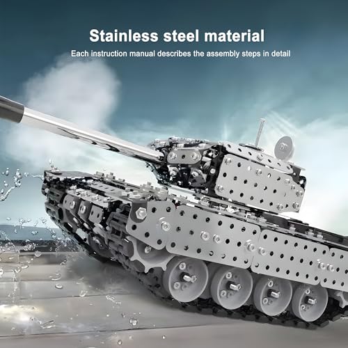 HI-REEKE HIREEKE 3D Metal Puzzle Set Military Battle Tank Model Toy STEM Building Kit for Adult Gift843PCS - Image 5