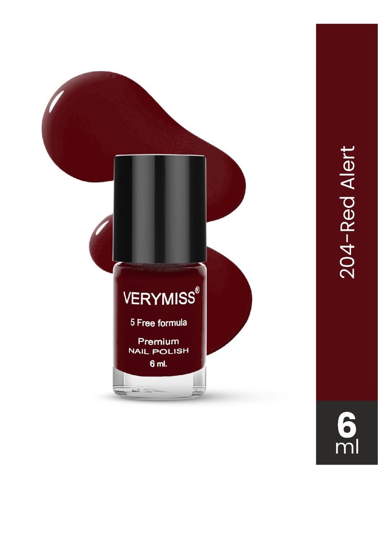VERYMISS - Verymiss Premium Non UV Gel Nail Polish 6 ml 204 Red Alert - Image 1