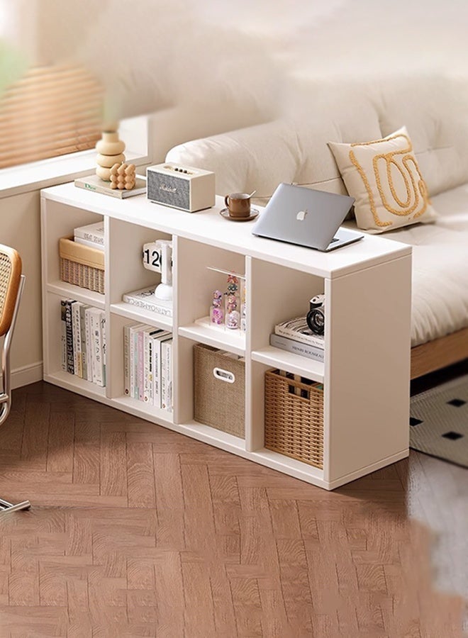 8 Compartment Freestanding Bookshelf & Storage Cabinet, Wall-Adjacent Kids Bookcase, Simple Organizer for Living Room Reading Corner, White - Image 2