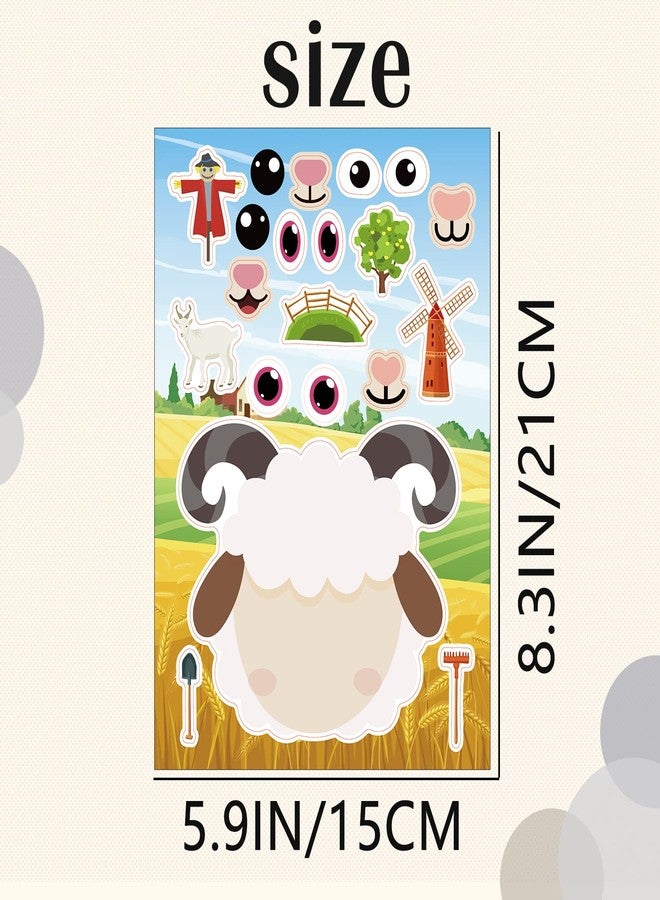 DaiUni 24 Sheets Farm Animal Make a Face Sticker Sheets for Kids Todders Activities, Make Your Own Stickers for Kids Birthday Party Favor Supplies Craft - Image 3