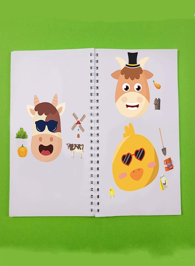 DaiUni 24 Sheets Farm Animal Make a Face Sticker Sheets for Kids Todders Activities, Make Your Own Stickers for Kids Birthday Party Favor Supplies Craft - Image 4