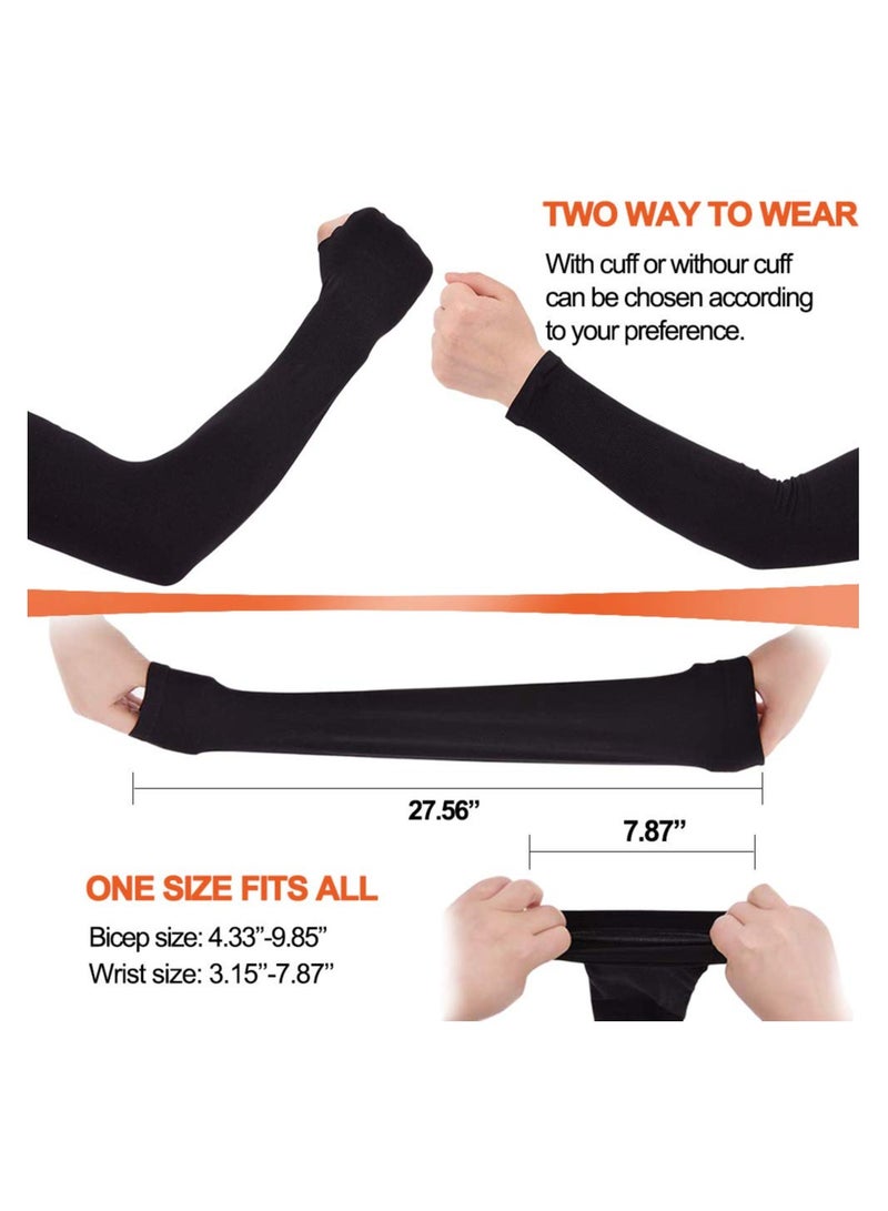 SYOSI Arm Sleeve 3 Pair UV Protection Cooling Breathable Arm Sleeve Sun Protective Moisture Wicking Gloves with Finger Hole to Cover Arms for Cycling Driving Outdoor Sports for Men Women - Image 5