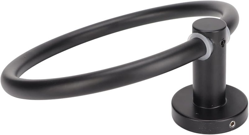Matte Black Aluminum Round Towel Holder For Modern Balcony Space - Image 4