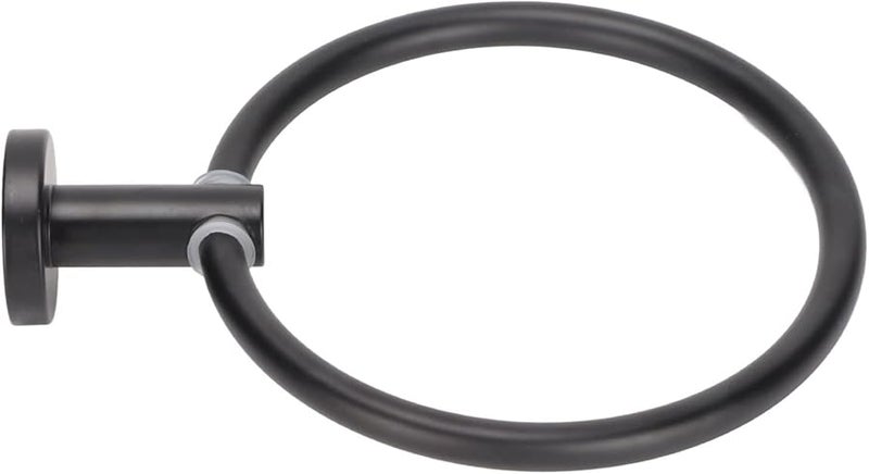 Matte Black Aluminum Round Towel Holder For Modern Balcony Space - Image 5
