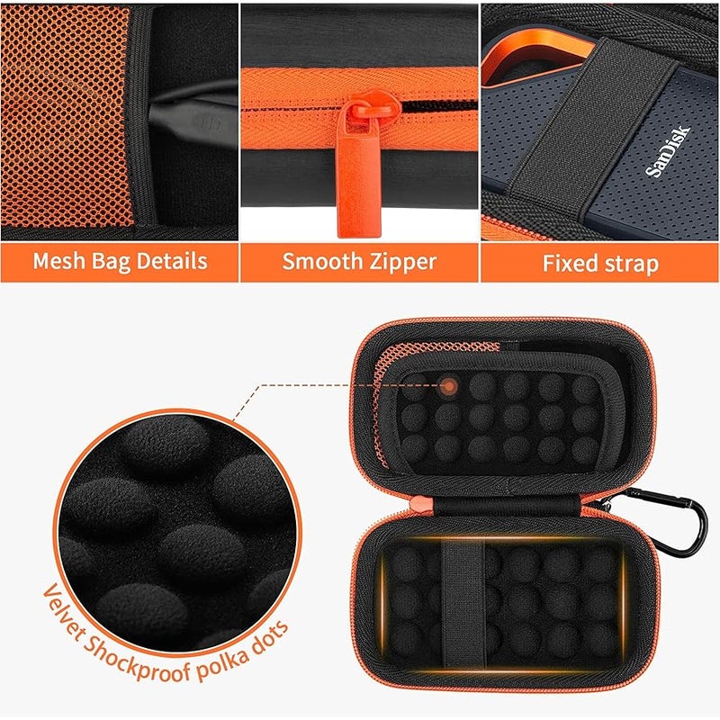 Fromsky Hard Case for SanDisk Extreme Pro Portable External SSD 500GB 1TB 2TB Travel Case Protective Cover Storage Bag ï¼ˆBlackï¼‰ - Image 3
