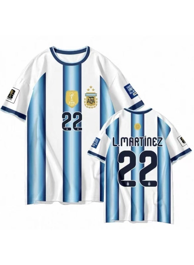 الأرجنتين 2026 الأرجنتين هوم جيرسي #22 ل. مارتينيز لكرة القدم جيرسي هدية للجماهير والأصدقاء - Image 1
