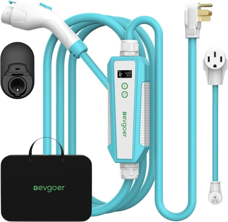 EG evgoer شاحن EV من EG evgoer المستوى 2، 40A 240V محطة شحن محمولة مع تيار قابل للتعديل - Image 1