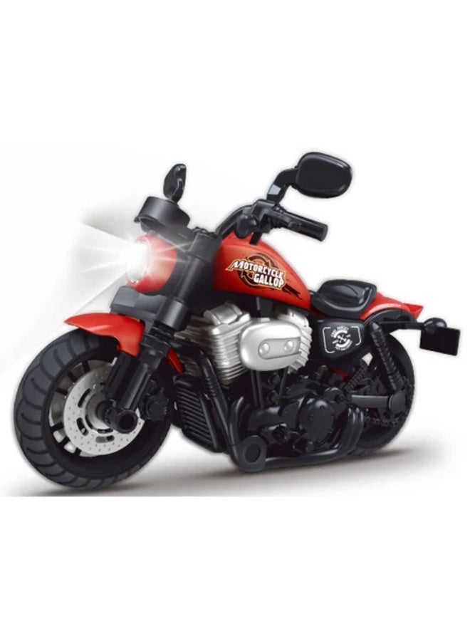 لعبة دراجة نارية للأطفال بتصميم واقعي، ومؤثرات ضوئية وصوتية، نموذج دراجة نارية صغير متين للأولاد والبنات، لعبة مركبة دفع وانطلاق للعب في الأماكن المغلقة والمفتوحة، هدية عيد ميلاد ممتعة للأطفال، لون أحمر