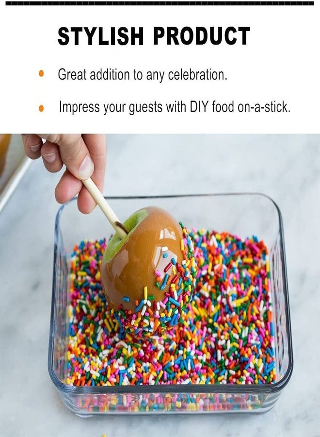 YESTOO 150 pcs Thick Candy Apple Sticks,Caramel Apple Sticks,5.5 Inch Long, 5mm Thick,Semi Point, Bamboo Skewers for Corn Dog, Corn Cob, Kabob, Lollipop, Grill - Image 5