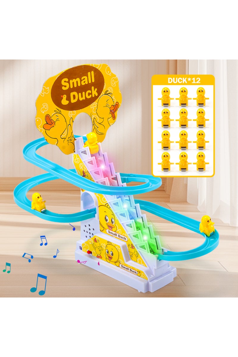 Patiya12 Stair-climbing duck queue track sliding duck music lighting kidsren's educational play hous