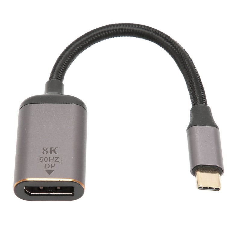 USB C To DisplayPort Adapter 8K Aluminum Alloy Type C To DP Adapter - 32.4Gbps Bandwidth Plug And Play USB C Male To DP Female Adapter for Home Office Projector Monitor - Image 4