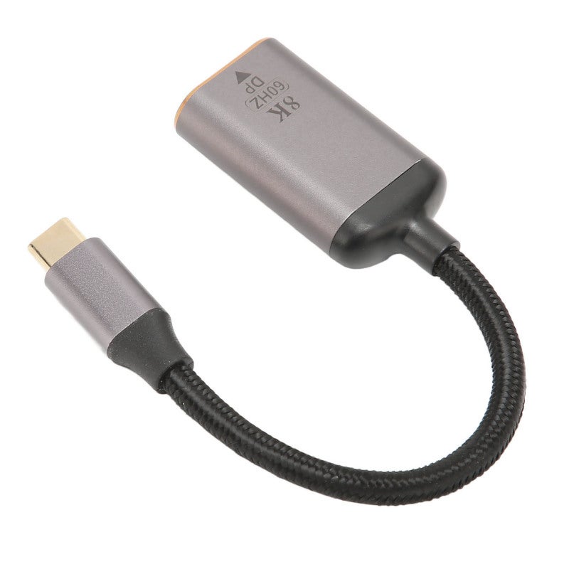 USB C To DisplayPort Adapter 8K Aluminum Alloy Type C To DP Adapter - 32.4Gbps Bandwidth Plug And Play USB C Male To DP Female Adapter for Home Office Projector Monitor - Image 3