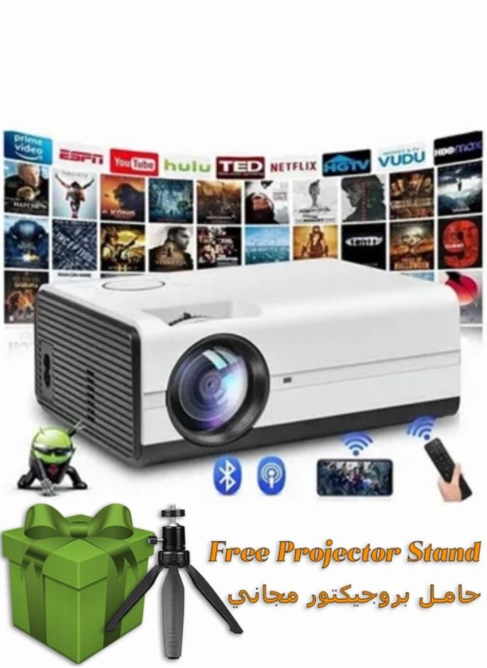 Mi VAZA Portable Projector Wifi Android Ultra HD LED 1080p 4000 Lum With Stand Compatible with iOS/Android Phone/Tablet/Laptop/PC/TV Stick/Box/PS4/PS5/Controller Game Stick/USB Drive/DVD 