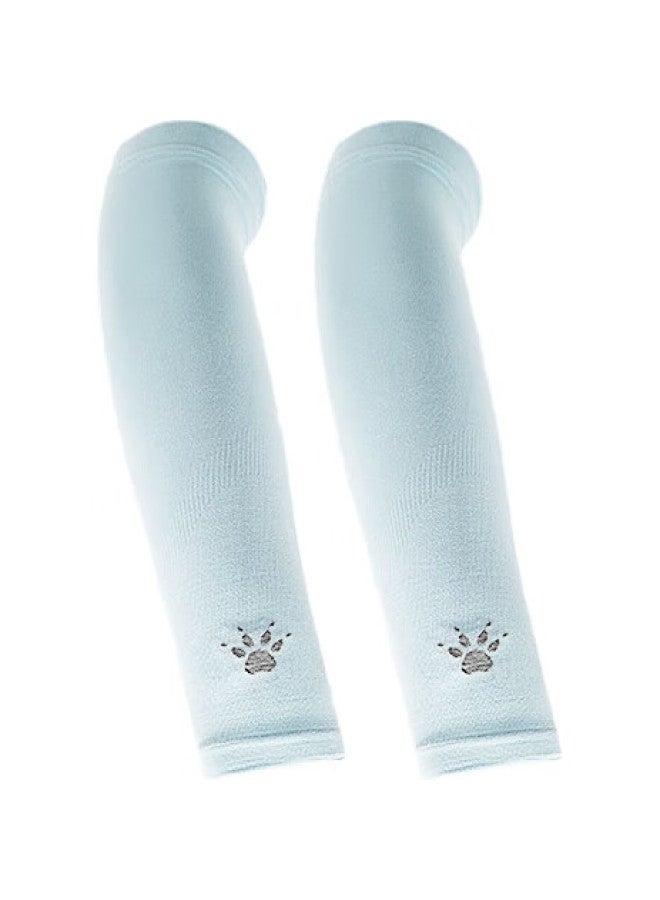 KELME Children'S Ice Silk Sun Protection Arm Sleeves For Boys And Girls 3-14 Years Old, Outdoor Sun Protection, Ivory White - Image 2