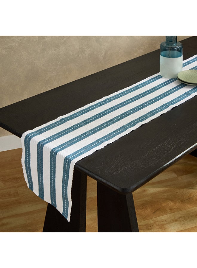 Home Box Home Box Harley Azure Rib Cotton Table Runner 180 x 33 cm  - Image 1