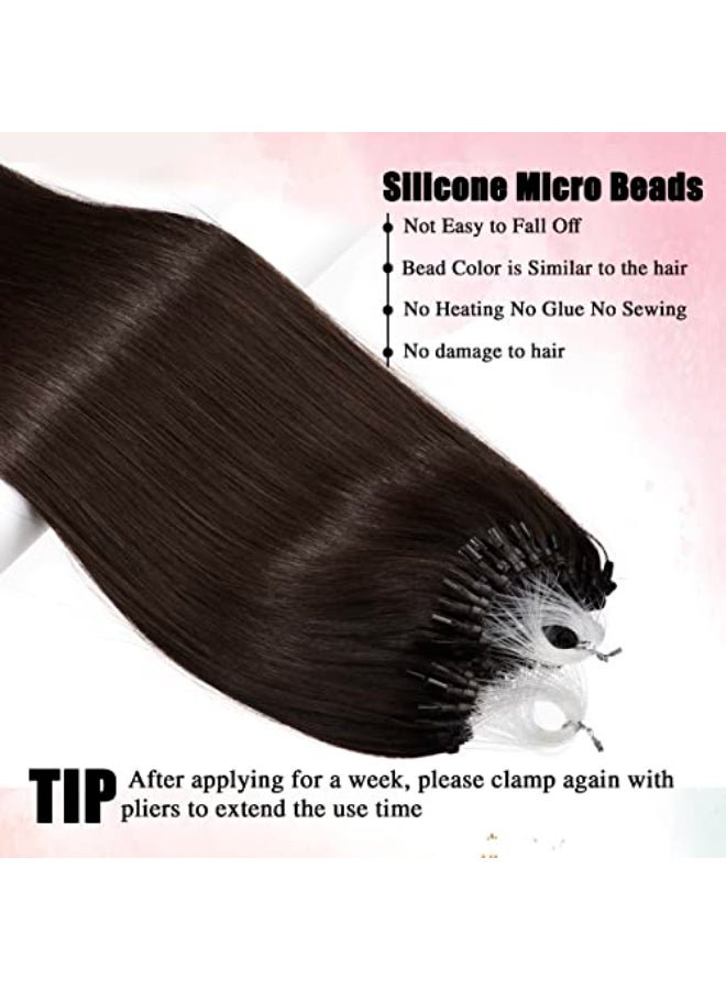 Senmy Micro Hair Extensions Human Hair 22inch Micro Link Hair Extensions Human Hair 05gstrand 50gpack Dark Brown Beaded Extensions Real Human Hair - Image 3
