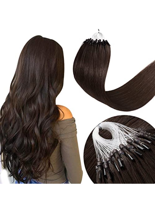 Senmy Micro Hair Extensions Human Hair 22inch Micro Link Hair Extensions Human Hair 05gstrand 50gpack Dark Brown Beaded Extensions Real Human Hair - Image 1