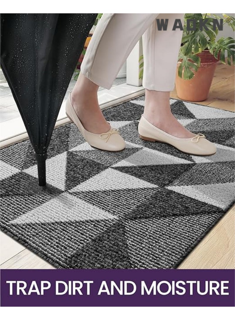 WAOKN Indoor Door Mat Durable Front Door Mats for Entryway, Non Slip Absorbent Resist Dirt Entry Rug, 20"X31" Doormat Indoor Entrance, Machine Washable  - Image 2