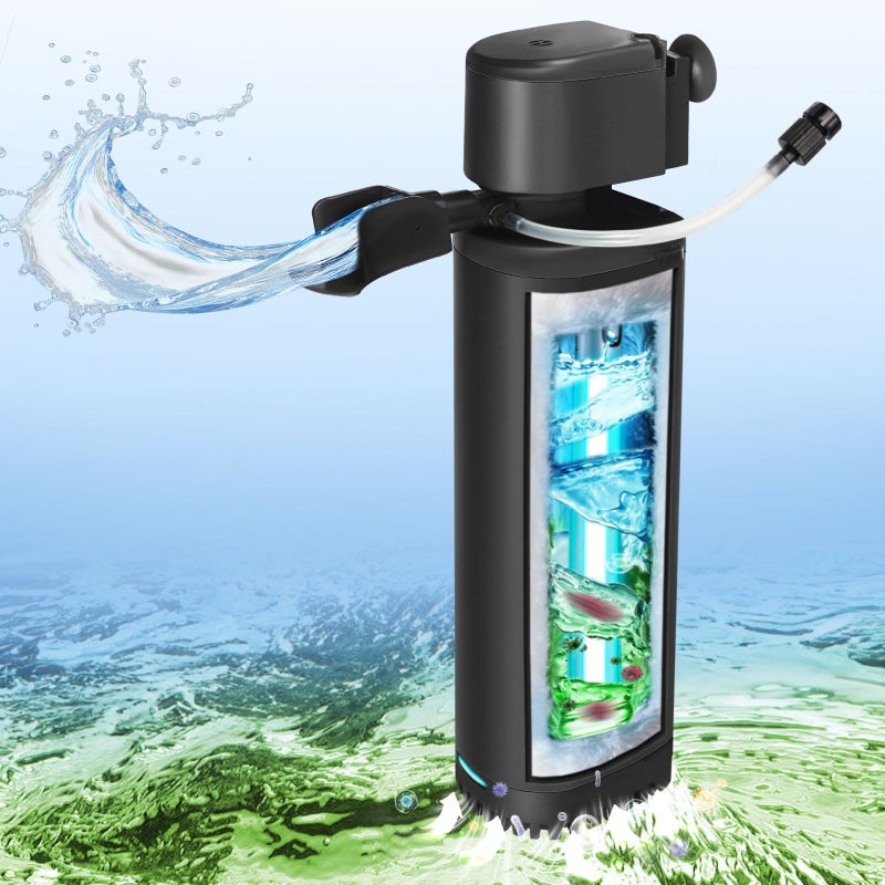TARARIUM Fish Tank Filter U-V for 45-120 Gallon Tank, 300GPH Aquarium Filter for Turtle Tank Fish Tank Green Clean Machine, Sock Filter for Cold Plunge Saltwater Freshwater Crystal Clear - Image 1
