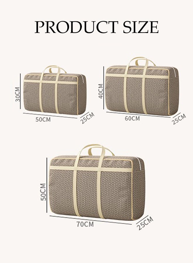 DUNISO 3 Pcs Large Clothes Storage Bag，Waterproof Moving Tote Bag，Non Woven Fabric Foldable Storage Containers，With Zipper And Transparent Windows，Dustproof,Moisture Proof，for Blankets and Quilts, Bedding, Sweater, Pillow - Image 2