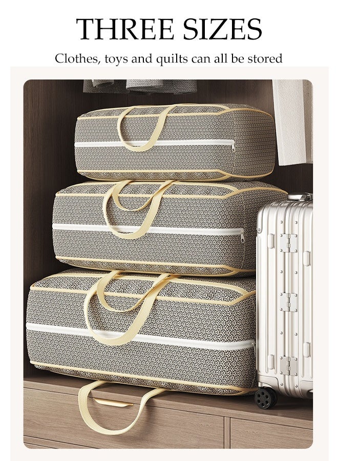 DUNISO 3 Pcs Large Clothes Storage Bag，Waterproof Moving Tote Bag，Non Woven Fabric Foldable Storage Containers，With Zipper And Transparent Windows，Dustproof,Moisture Proof，for Blankets and Quilts, Bedding, Sweater, Pillow - Image 5
