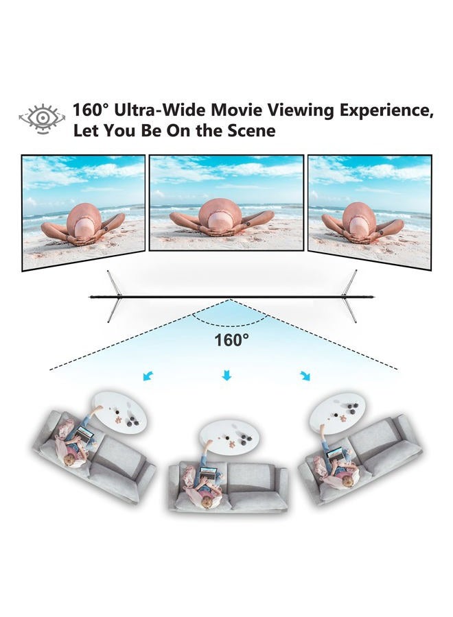 Vamvo Projector Screen with Stand, Vamvo 100 inch Portable Foldable Projection Screen with Aluminum Alloy Stand Outdoor Movie Screens with Carrying Bag for Home Theater Camping and Recreational Events - Image 4