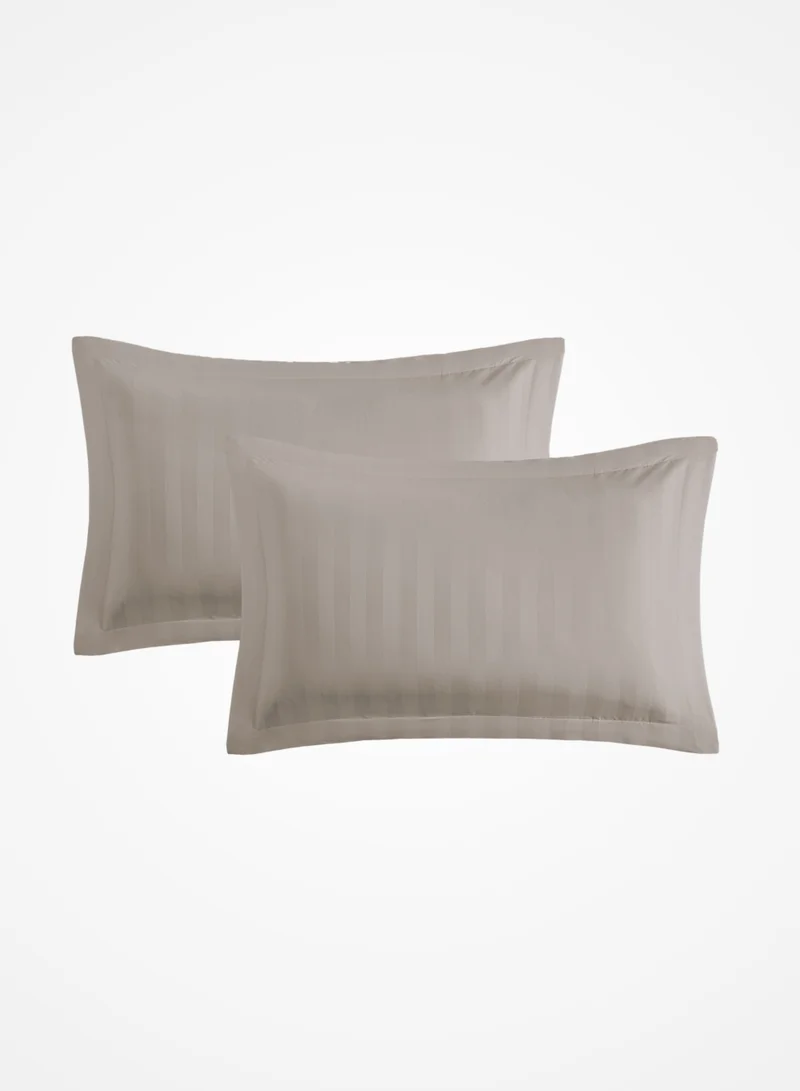Master Home Textile Microfiber Hotel Duvet Cover Sets, Fits 200 cm x 200 cm Size Bed,  6 Pcs King Size, Hotel Stripe Pattern