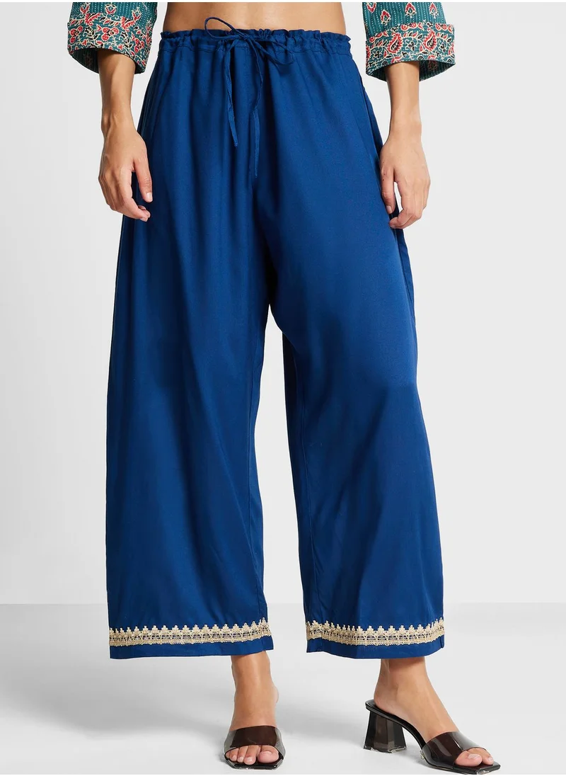 Biba V-Neck Printed Kurti & Pants Set