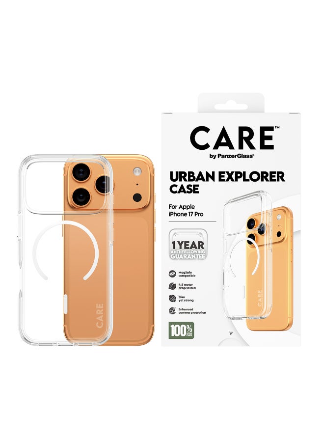 PanzerGlass حافظة آيفون 17 برو ماغسيف مستكشف حضري | غطاء حماية من السقوط بارتفاع 15 قدم، مضاد للاصفرار، تصميم نحيف، حافة كاميرا مرتفعة، متوافق مع ماغسيف - حلقة ماغسيف بيضاء - Image 2