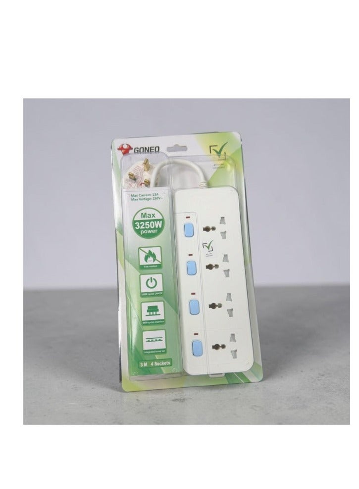 4 Way Extension Socket 3M
