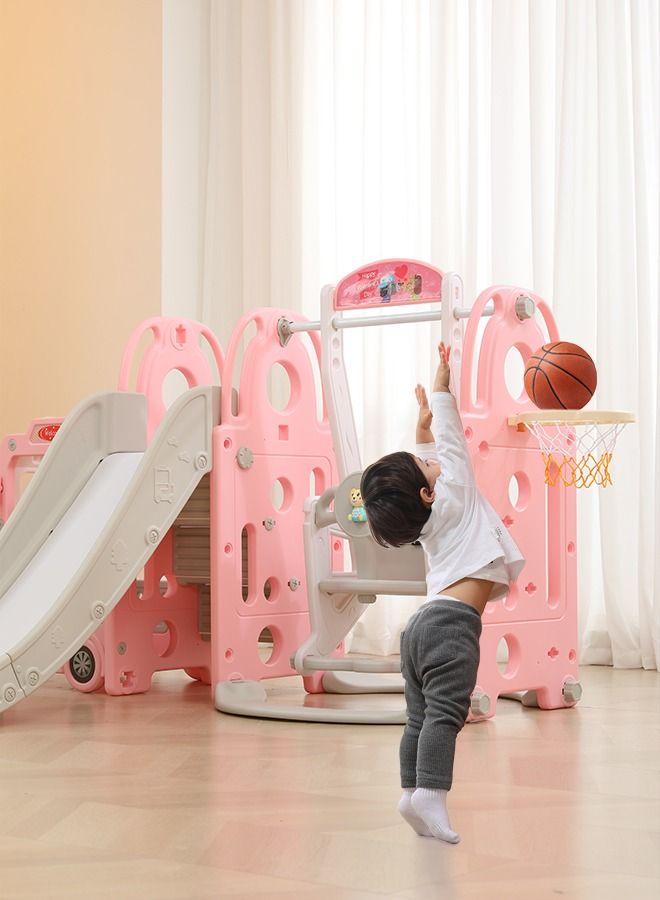 JSAITOYS Children Bus Style Indoor Playground Baby Multifunctional Toys Colorful Plastic Swing Slide  - Image 4