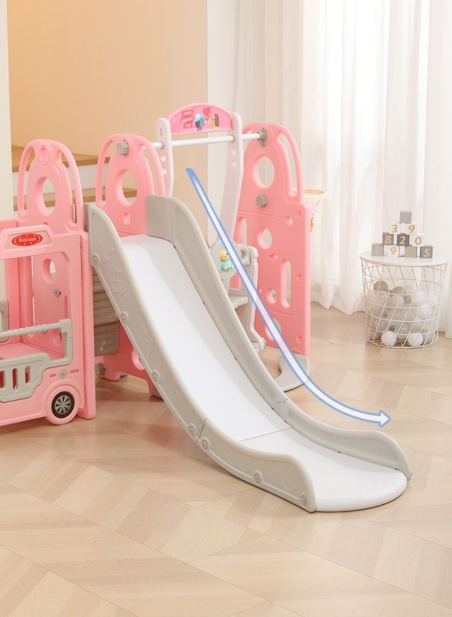 JSAITOYS Children Bus Style Indoor Playground Baby Multifunctional Toys Colorful Plastic Swing Slide  - Image 3