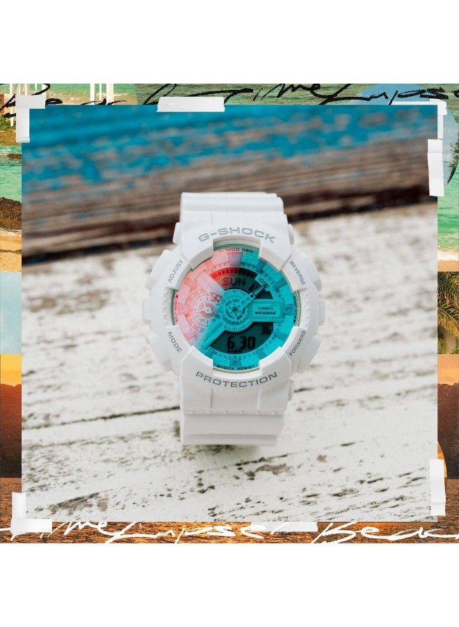 كاسيو ساعة يد كاسيو جي-شوك (Casio G-Shock) تناظرية-رقمية، لون أبيض - Image 2