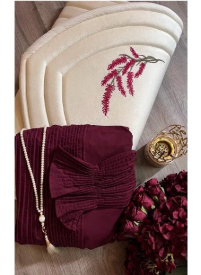 طقم سجادة صلاة إسطنبول نسائي مع ملاءة صلاة مطابقة، تصميم مطرز أنيق، ناعم وخفيف الوزن. طقم صلاة متكامل يتضمن سجادة ناعمة وملاءة صلاة مطابقة للنساء. - Image 4