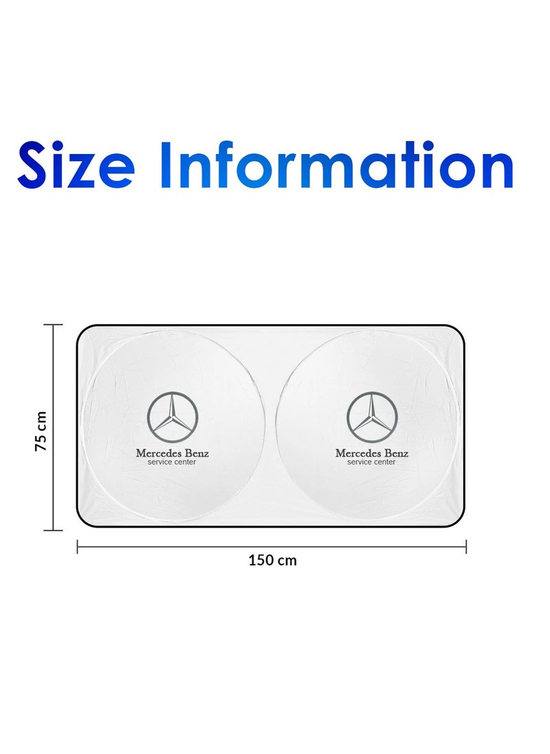 Mercedes-Benz Mercedes Benz Car Windshield Sunshade with UV Protection, Heat Reduction, and Foldable Design  - Image 3