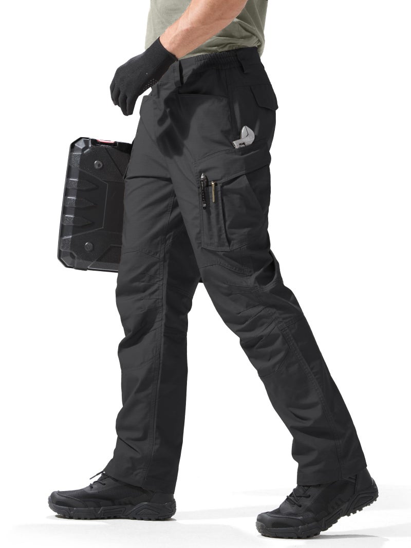 FREE SOLDIER Mens Cargo Pants Lightweight Work Pants for Men Water Resistant Tactical Pants with Pockets for Hiking Outdoor（Black34Wx30L） - Image 2