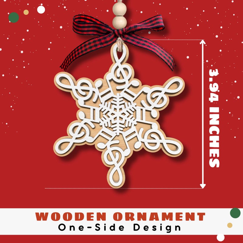 HUNIGIFT Music Note Ornament - Music Notes Christmas Ornaments  Music Note Ornaments for Christmas Tree  Musical Note Ornaments - Music Ornament - Music Gifts for Music Lovers - Wood Christmas Ornaments 2024 - Image 2