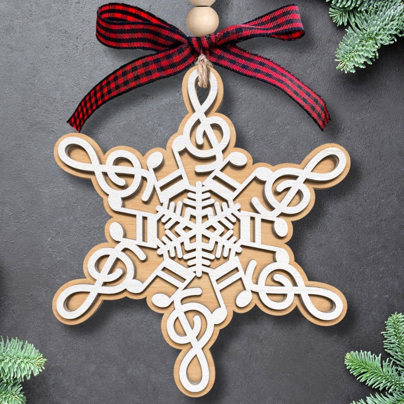 HUNIGIFT Music Note Ornament - Music Notes Christmas Ornaments  Music Note Ornaments for Christmas Tree  Musical Note Ornaments - Music Ornament - Music Gifts for Music Lovers - Wood Christmas Ornaments 2024 - Image 1