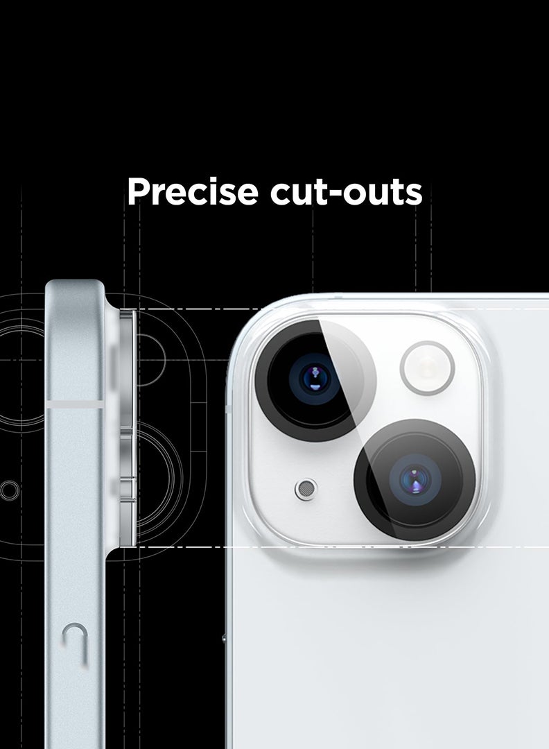 Theodor Camera Lens Protector for iPhone 15 6.1-Inch and iPhone 15 Plus 6.7-Inch, 9H Tempered Glass, Anti-Scratch, Case Friendly, Does Not Affect Night Shots, HD Clear - Image 2