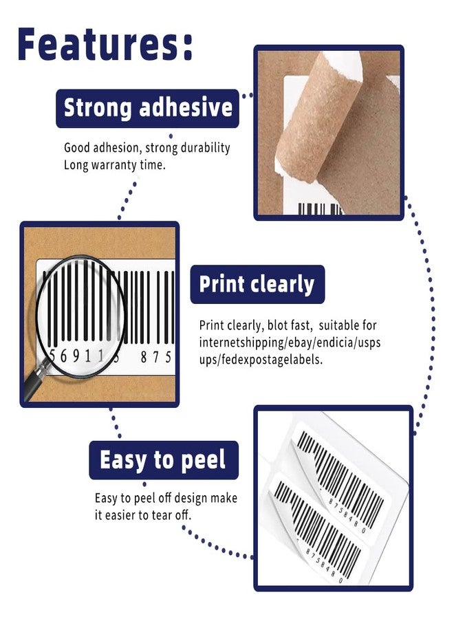 POLYSELLS 1" x2-5/8 Self Adhesive Address Labels, 30UP Blank Shipping Labels, FUSKU, FBA Mailing Labels for Inkjet and Laser Printer, 30000 Sticker Labels (1000 Sheets), 30 Labels per Sheet - Image 3