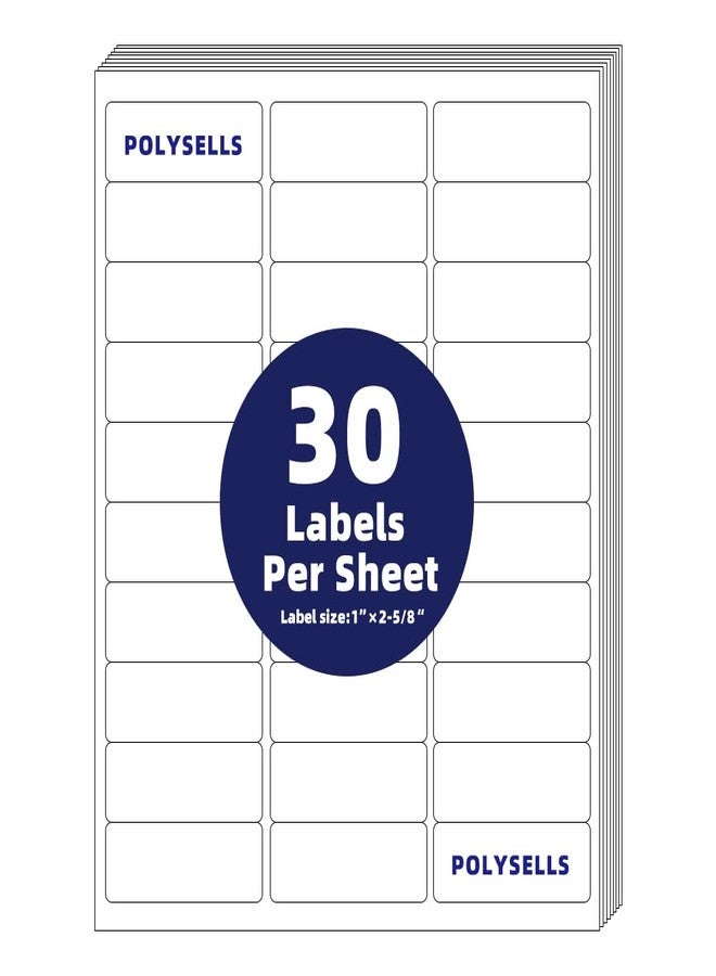 POLYSELLS 1" x2-5/8 Self Adhesive Address Labels, 30UP Blank Shipping Labels, FUSKU, FBA Mailing Labels for Inkjet and Laser Printer, 30000 Sticker Labels (1000 Sheets), 30 Labels per Sheet - Image 1